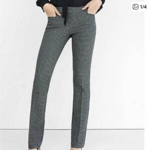 Express Black and White Houndstooth Straight Leg Pants